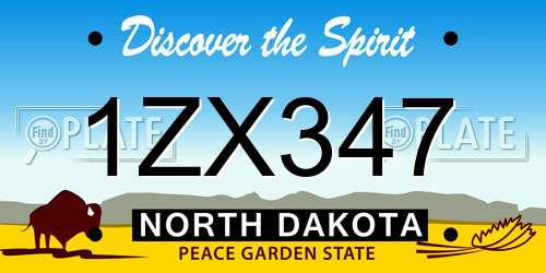 1ZX347 North Dakota License Plate