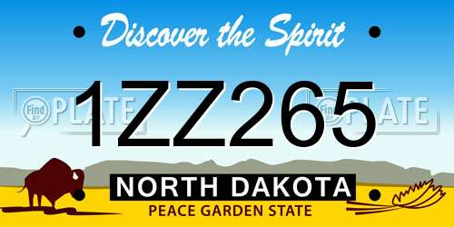 1ZZ265 North Dakota License Plate