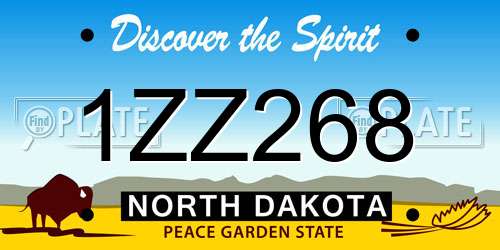 1ZZ268 North Dakota License Plate