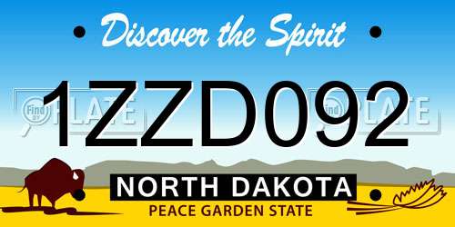 1ZZD092 North Dakota License Plate