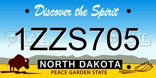1ZZS705 North Dakota License Plate
