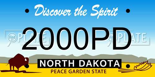 2000PD North Dakota License Plate