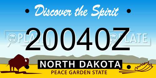 20040Z North Dakota License Plate