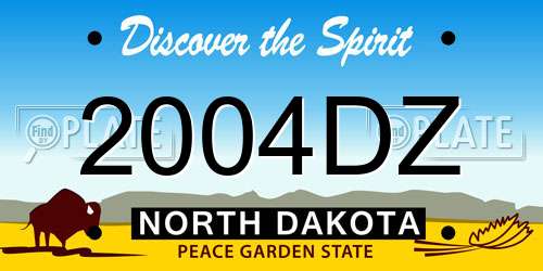 2004DZ North Dakota License Plate