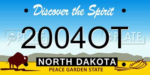 2004OT North Dakota License Plate