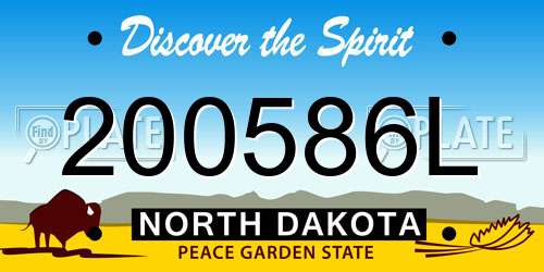 200586L North Dakota License Plate