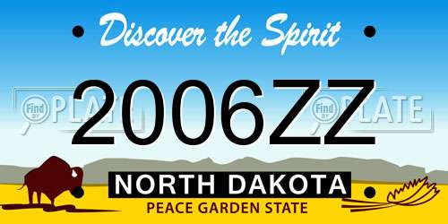 2006ZZ North Dakota License Plate