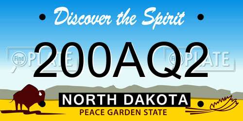 200AQ2 North Dakota License Plate