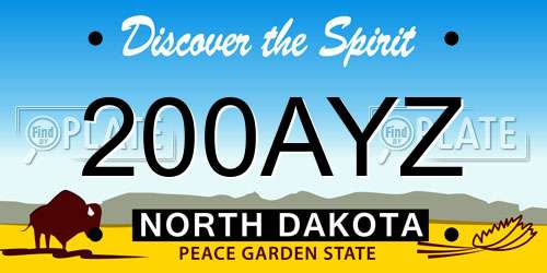 200AYZ North Dakota License Plate