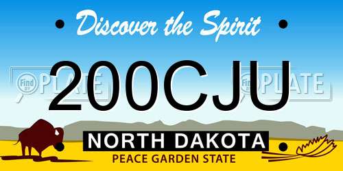 200CJU North Dakota License Plate