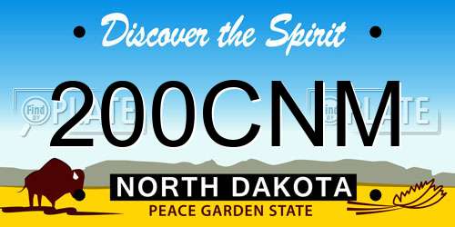 200CNM North Dakota License Plate