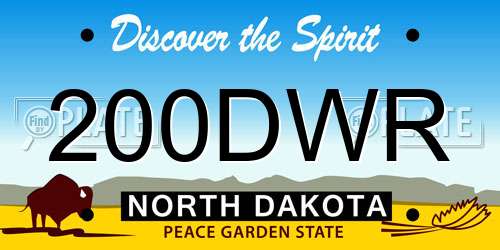 200DWR North Dakota License Plate