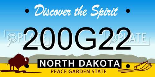 200G22 North Dakota License Plate