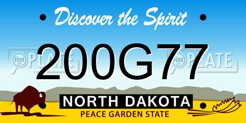 200G77 North Dakota License Plate