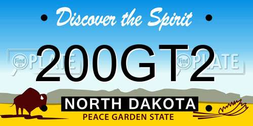 200GT2 North Dakota License Plate