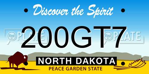 200GT7 North Dakota License Plate