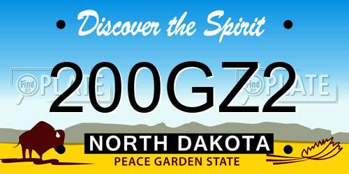 200GZ2 North Dakota License Plate