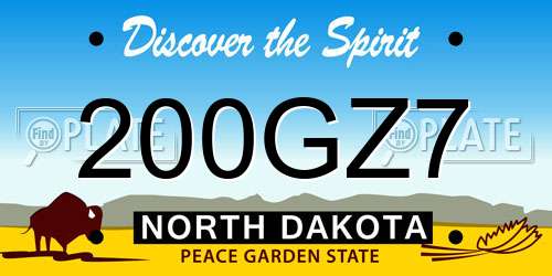 200GZ7 North Dakota License Plate