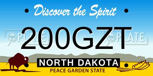 200GZT North Dakota License Plate