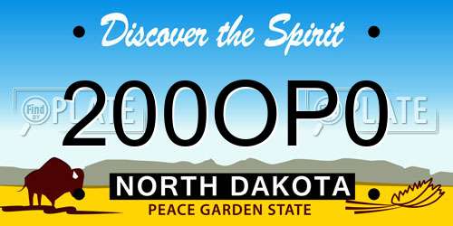 200OP0 North Dakota License Plate