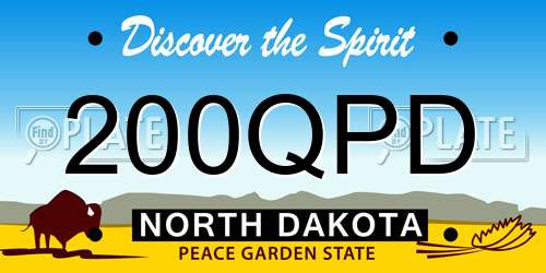 200QPD North Dakota License Plate