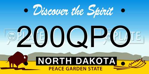 200QPO North Dakota License Plate