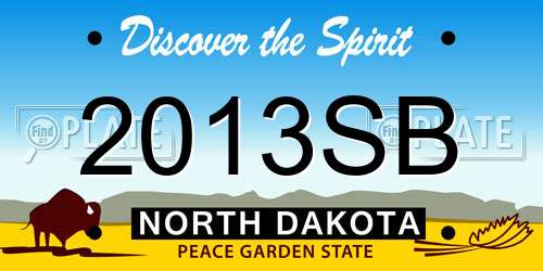 2013SB North Dakota License Plate