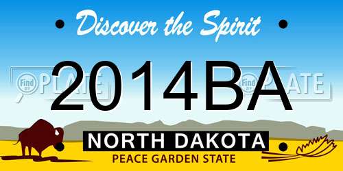 2014BA North Dakota License Plate