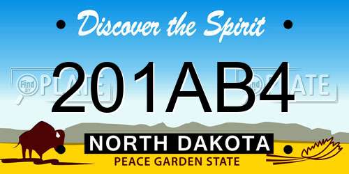 201AB4 North Dakota License Plate