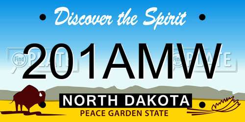201AMW North Dakota License Plate