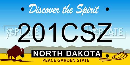 201CSZ North Dakota License Plate