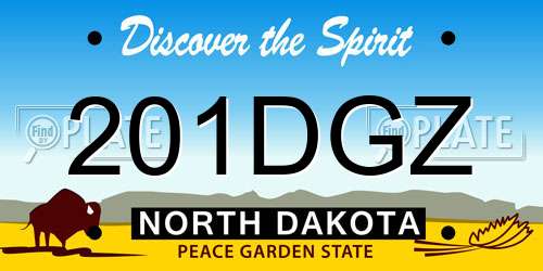 201DGZ North Dakota License Plate