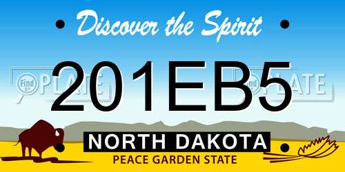 201EB5 North Dakota License Plate