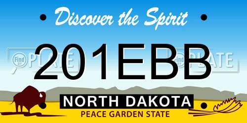 201EBB North Dakota License Plate