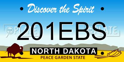 201EBS North Dakota License Plate