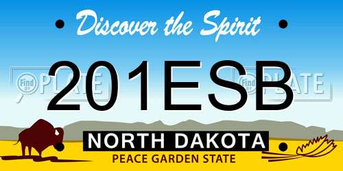 201ESB North Dakota License Plate