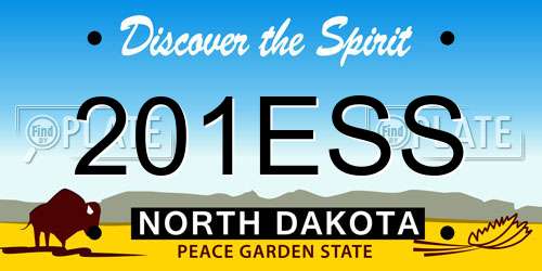 201ESS North Dakota License Plate