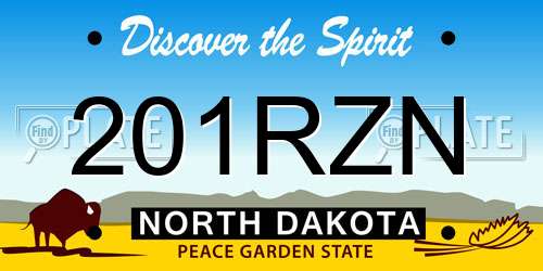 201RZN North Dakota License Plate