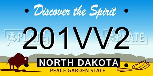 201VV2 North Dakota License Plate
