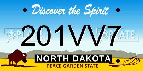 201VV7 North Dakota License Plate