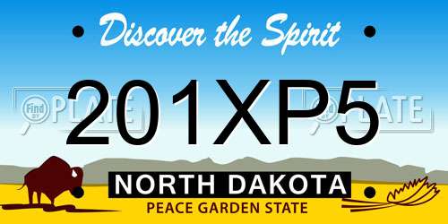 201XP5 North Dakota License Plate