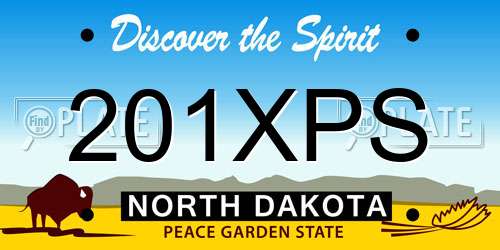 201XPS North Dakota License Plate
