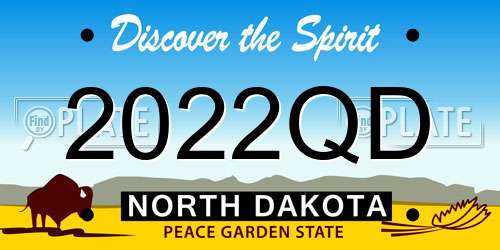 2022QD North Dakota License Plate