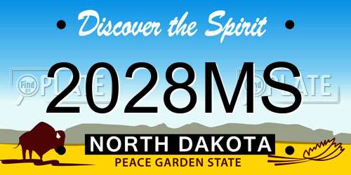 2028MS North Dakota License Plate