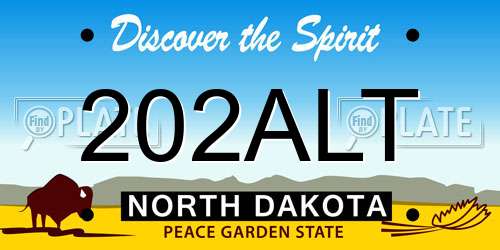 202ALT North Dakota License Plate