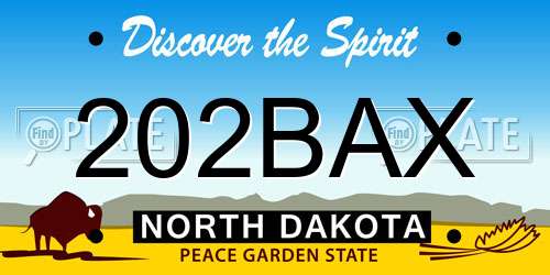 202BAX North Dakota License Plate