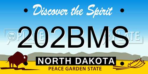 202BMS North Dakota License Plate