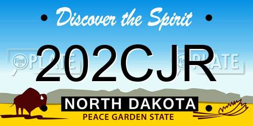 202CJR North Dakota License Plate