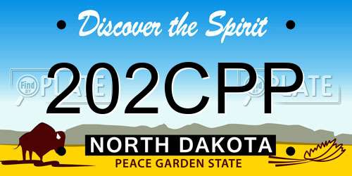 202CPP North Dakota License Plate