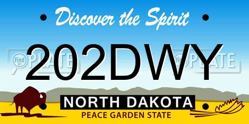 202DWY North Dakota License Plate